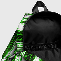 Детский рюкзак Зелёные неоновые полосы на чёрном фоне, цвет: 3D-принт — фото 2
