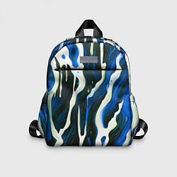 Детский рюкзак Текучая краска белая и синяя