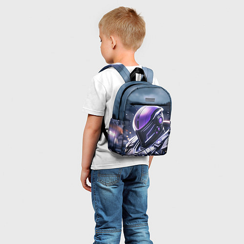 Детский рюкзак Киборг в фиолетовом шлеме / 3D-принт – фото 5