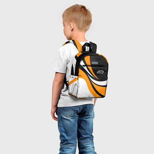 Детский рюкзак КТМ - оранжевые вставки / 3D-принт – фото 5