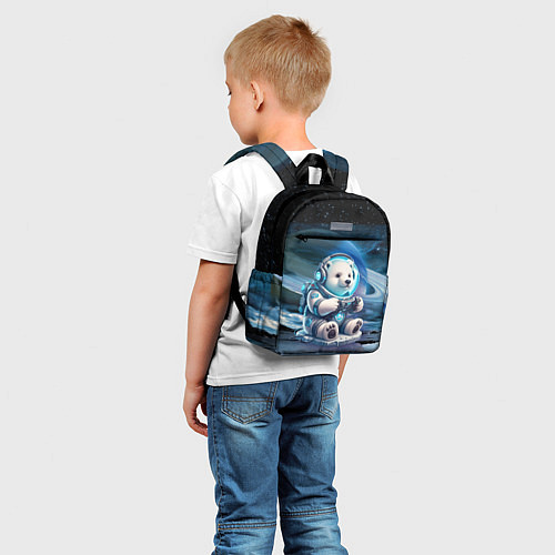 Детский рюкзак Белый медвежонок кибер геймер / 3D-принт – фото 5