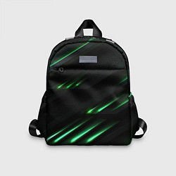Детский рюкзак Спортивный черно-зеленый стиль, цвет: 3D-принт
