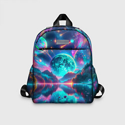 Детский рюкзак Неоновая луна, цвет: 3D-принт