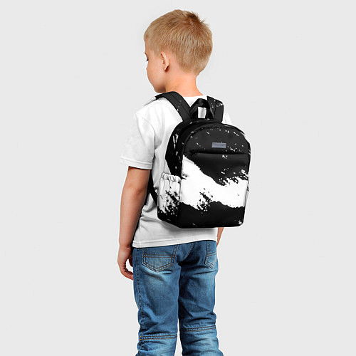 Детский рюкзак Чёрнобелые краски / 3D-принт – фото 5