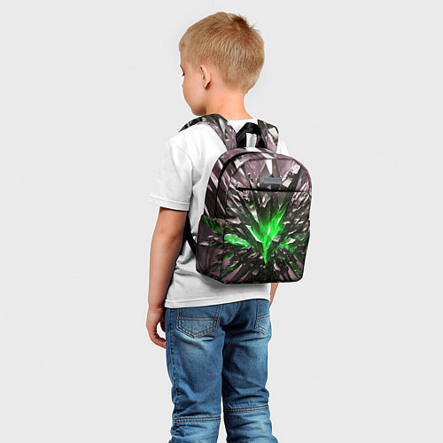 Детский рюкзак Драгоценный камень зелёный / 3D-принт – фото 5