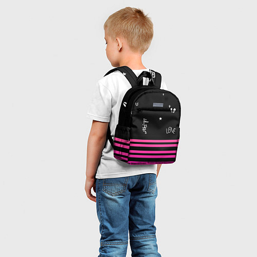 Детский рюкзак Lil Peep розовые полосы / 3D-принт – фото 5