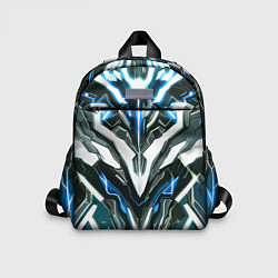 Детский рюкзак Неоновая кибер броня синяя, цвет: 3D-принт