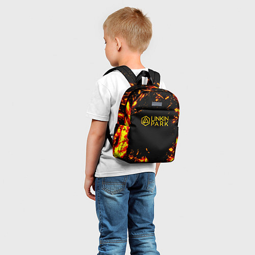 Детский рюкзак Linkin park огненный стиль / 3D-принт – фото 5