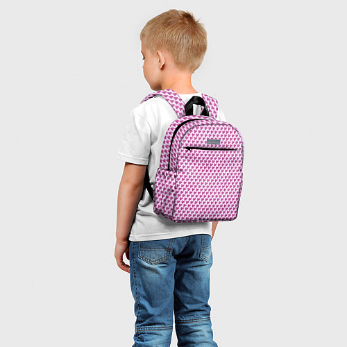 Детский рюкзак Паттерн сердечки на розовом фоне / 3D-принт – фото 5