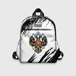 Детский рюкзак Герб России краски черно белые, цвет: 3D-принт