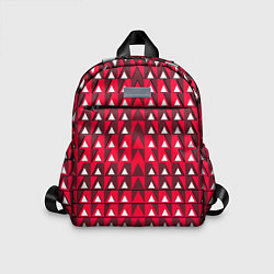 Детский рюкзак Белые треугольники на красном фоне, цвет: 3D-принт