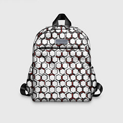 Детский рюкзак Киберпанк узор из шестиугольников красный, цвет: 3D-принт