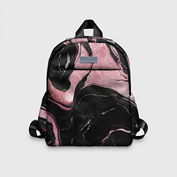 Детский рюкзак Черно-розовый мрамор, цвет: 3D-принт