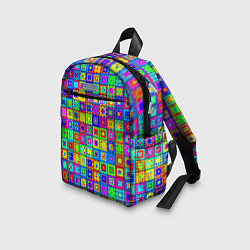 Детский рюкзак Узор из разноцветных квадратов, цвет: 3D-принт — фото 2