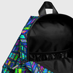 Детский рюкзак Абстрактный узор коридор из разноцветных квадратов, цвет: 3D-принт — фото 2