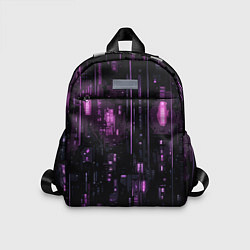 Детский рюкзак Киберпанк светящиеся фиолетовые элементы