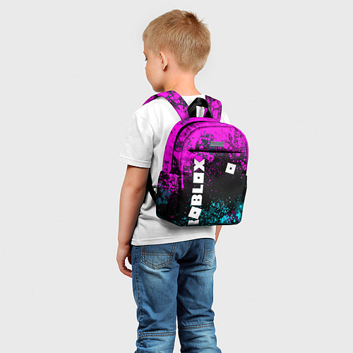Детский рюкзак Роблокс - неоновые брызги / 3D-принт – фото 5