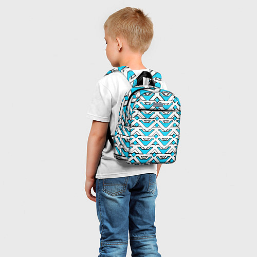 Детский рюкзак Бело-синий узор / 3D-принт – фото 5