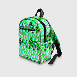 Детский рюкзак Зелёный узор и бело-чёрная обводка, цвет: 3D-принт — фото 2