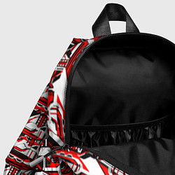 Детский рюкзак Красно-белая техно броня, цвет: 3D-принт — фото 2