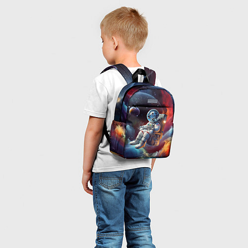 Детский рюкзак Космонавт далматинец в неоновой галактике / 3D-принт – фото 5