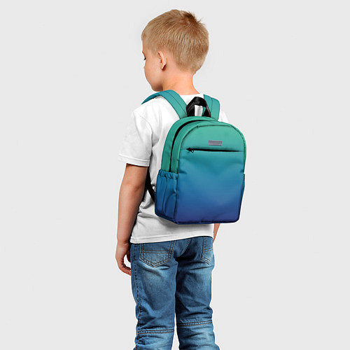 Детский рюкзак Градиент зелёно-фиолетовый / 3D-принт – фото 5