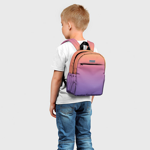 Детский рюкзак Градиент закатное небо желтый фиолетовый / 3D-принт – фото 5