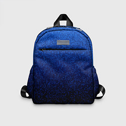 Детский рюкзак Градиент мелкая мозаика сине-чёрный, цвет: 3D-принт