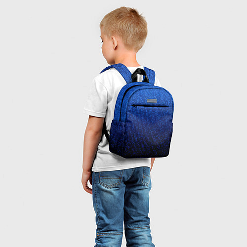 Детский рюкзак Градиент мелкая мозаика сине-чёрный / 3D-принт – фото 5