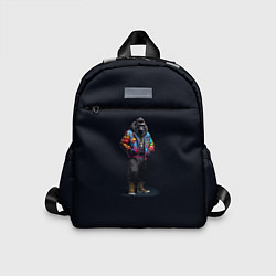 Детский рюкзак Стильная горилла на черном фоне, цвет: 3D-принт