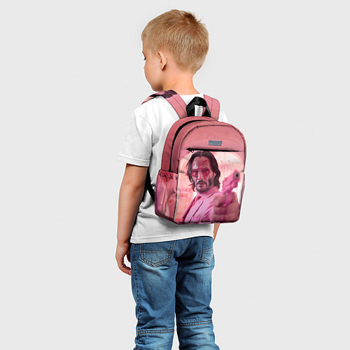 Детский рюкзак Джон Уик в розовых очках сердечках / 3D-принт – фото 5