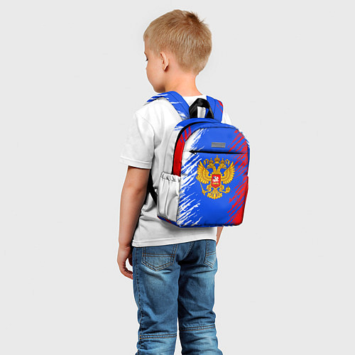 Детский рюкзак Триколор штрихи с гербор / 3D-принт – фото 5