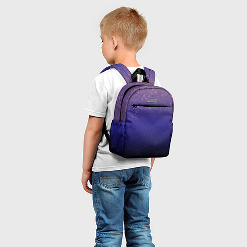 Детский рюкзак Розово-сине-чёрный градиент абстрактный / 3D-принт – фото 5
