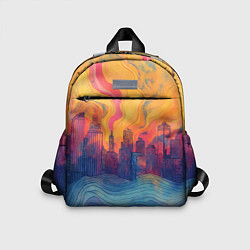 Детский рюкзак Абстрактный город в волнах красок