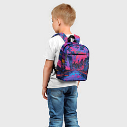 Детский рюкзак Город в психоделических цветах, цвет: 3D-принт — фото 2