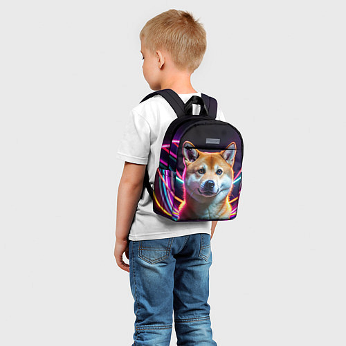 Детский рюкзак Сиба ину и неоновые провода / 3D-принт – фото 5