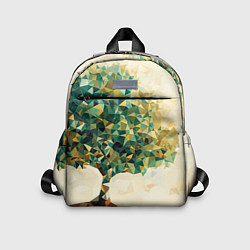Детский рюкзак Многоугольное дерево с листьями, цвет: 3D-принт