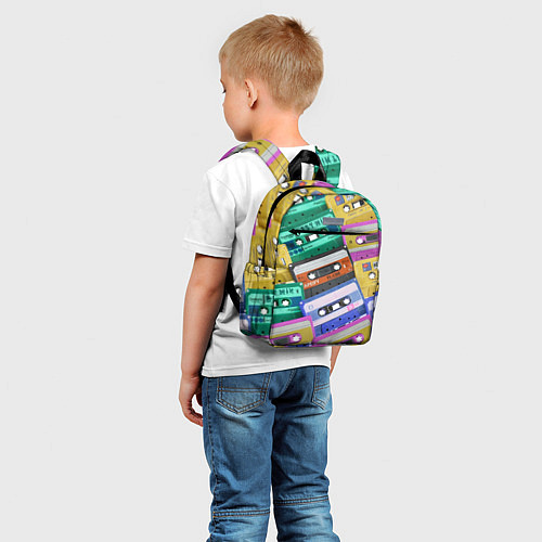 Детский рюкзак Аудио кассеты разноцветные / 3D-принт – фото 5