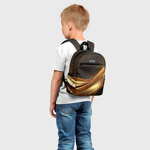 Детский рюкзак Золотая стильная абстракция на черном фоне / 3D-принт – фото 5