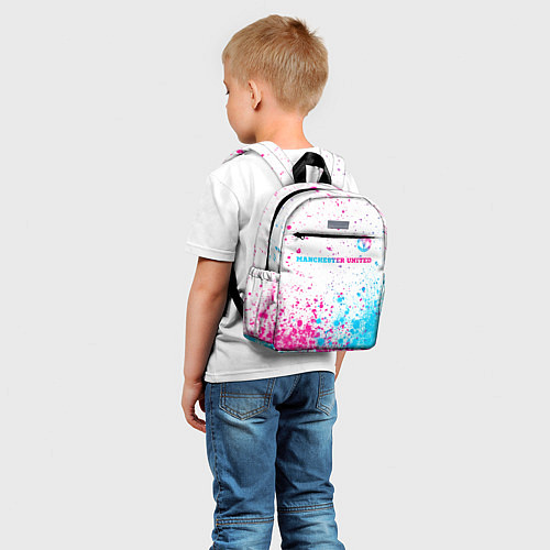 Детский рюкзак Manchester United neon gradient style посередине / 3D-принт – фото 5