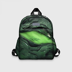 Детский рюкзак Разрез на зеленой абстракции, цвет: 3D-принт