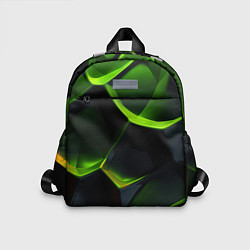 Детский рюкзак Green neon abstract geometry, цвет: 3D-принт