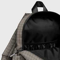 Детский рюкзак Серый бежевый в клетку, цвет: 3D-принт — фото 2