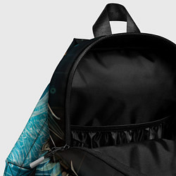 Детский рюкзак Величественная кибернетическая сова на фоне футури, цвет: 3D-принт — фото 2