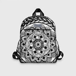 Детский рюкзак Мандала зенарт чёрно-белая, цвет: 3D-принт