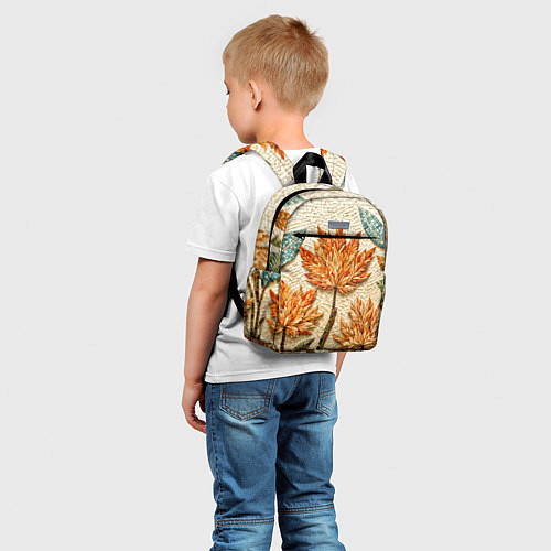 Детский рюкзак Мозаика осенняя листва в теплых тонах / 3D-принт – фото 5