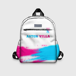 Детский рюкзак Aston Villa neon gradient style посередине, цвет: 3D-принт