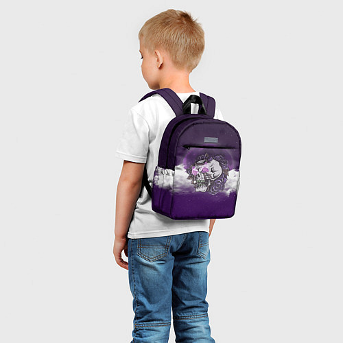 Детский рюкзак Огненный череп на фоне луны / 3D-принт – фото 5