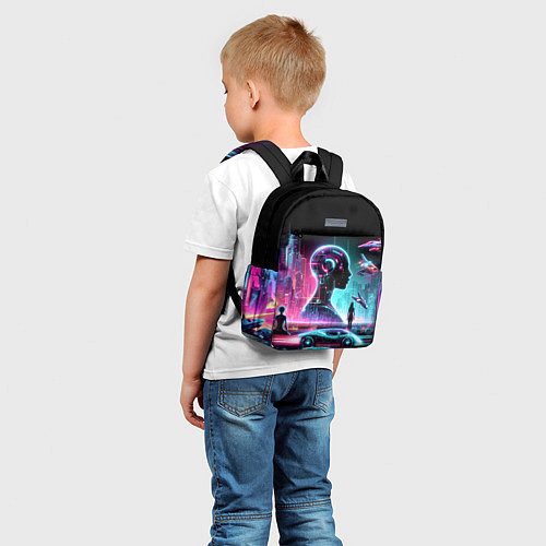 Детский рюкзак Футуристический коллаж - нейросеть / 3D-принт – фото 5
