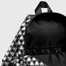 Детский рюкзак Белые треугольники на чёрном фоне, цвет: 3D-принт — фото 2